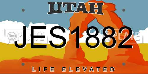 JES1882 Utah License Plate