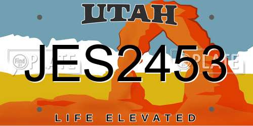 JES2453 Utah License Plate
