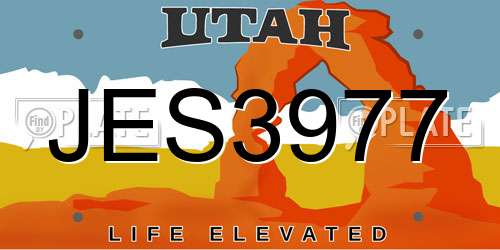 JES3977 Utah License Plate