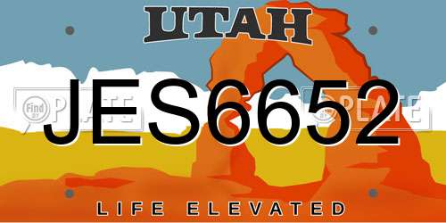 JES6652 Utah License Plate