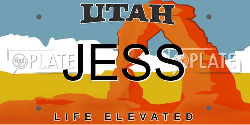 JESS Utah License Plate