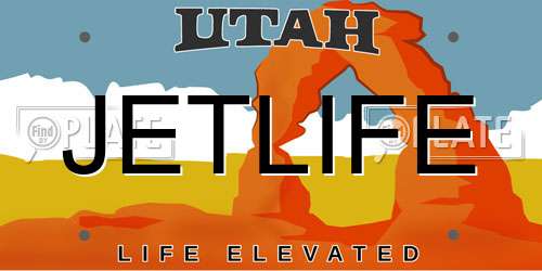 JETLIFE Utah License Plate