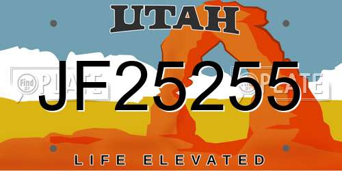 JF25255 Utah License Plate
