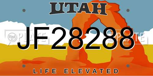 JF28288 Utah License Plate