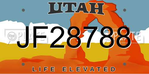 JF28788 Utah License Plate