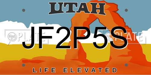 JF2P5S Utah License Plate