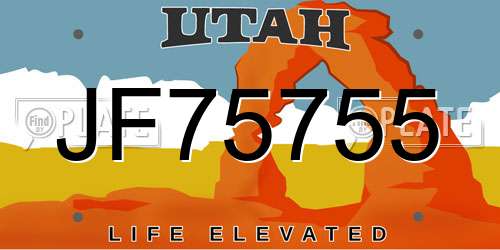 JF75755 Utah License Plate