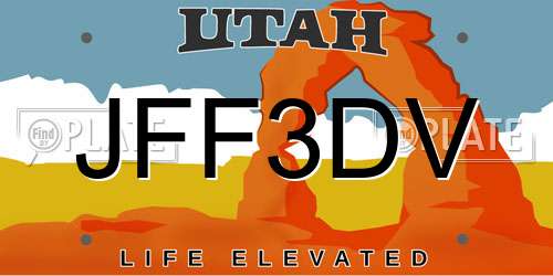 JFF3DV Utah License Plate