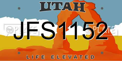 JFS1152 Utah License Plate