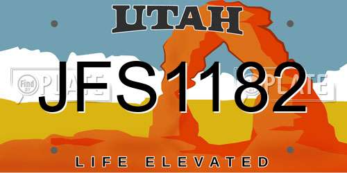 JFS1182 Utah License Plate