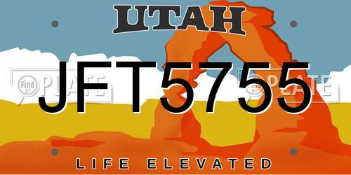 JFT5755 Utah License Plate