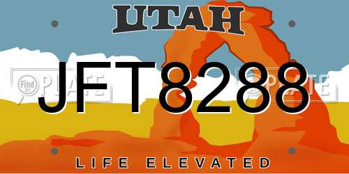 JFT8288 Utah License Plate