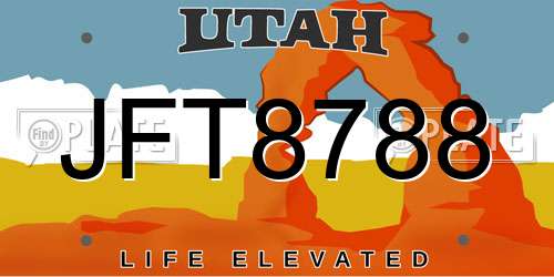 JFT8788 Utah License Plate
