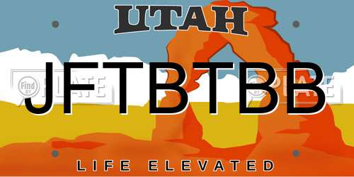 JFTBTBB Utah License Plate