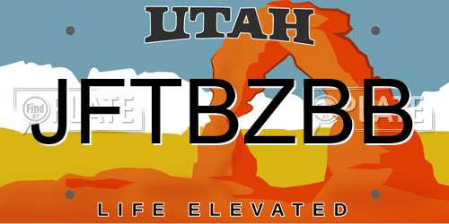 JFTBZBB Utah License Plate