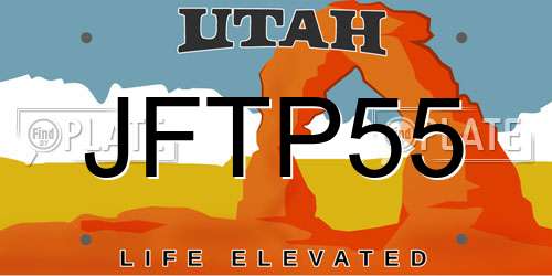 JFTP55 Utah License Plate