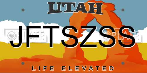 JFTSZSS Utah License Plate