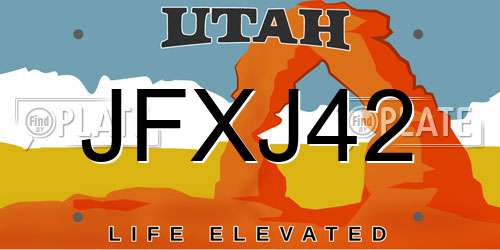 JFXJ42 Utah License Plate