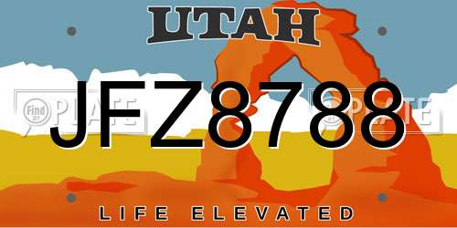 JFZ8788 Utah License Plate