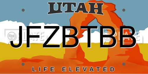 JFZBTBB Utah License Plate