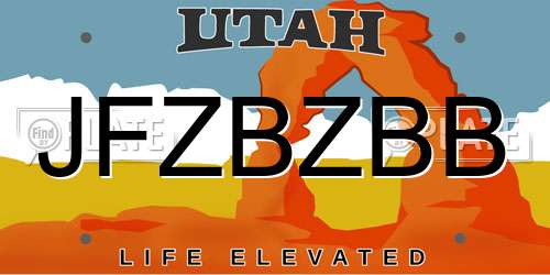 JFZBZBB Utah License Plate