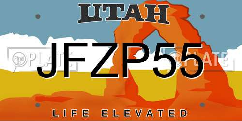 JFZP55 Utah License Plate