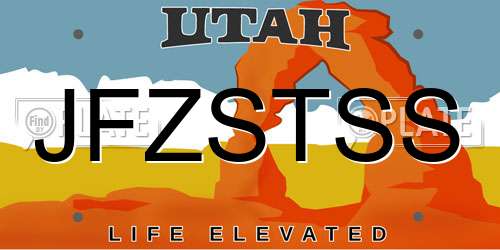 JFZSTSS Utah License Plate