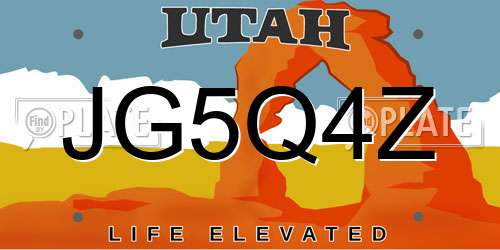 JG5Q4Z Utah License Plate