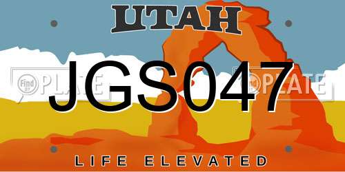 JGS047 Utah License Plate