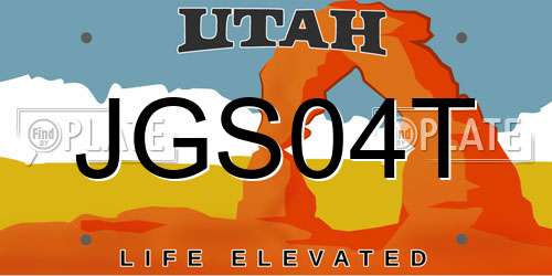 JGS04T Utah License Plate