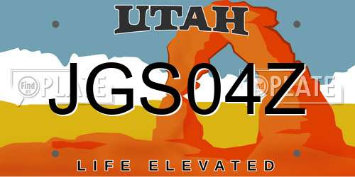 JGS04Z Utah License Plate