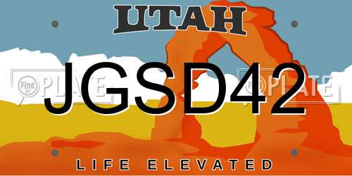 JGSD42 Utah License Plate