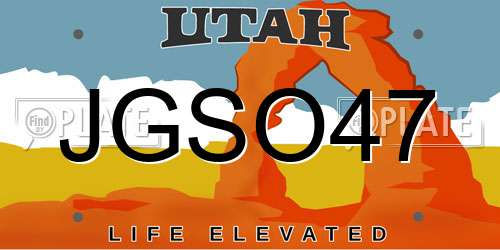 JGSO47 Utah License Plate