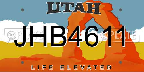 JHB4611 Utah License Plate