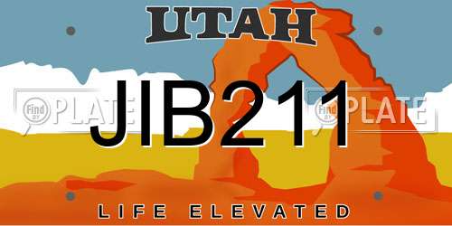 JIB211 Utah License Plate