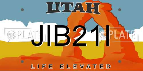 JIB21I Utah License Plate