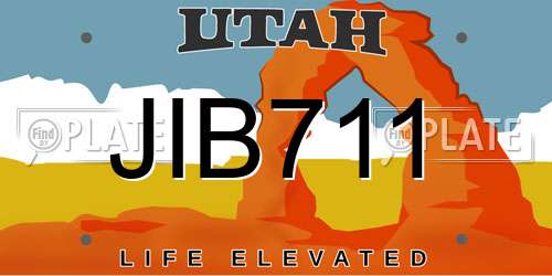 JIB711 Utah License Plate