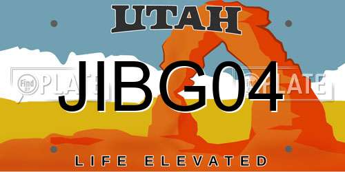 JIBG04 Utah License Plate