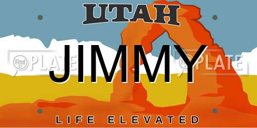 JIMMY Utah License Plate