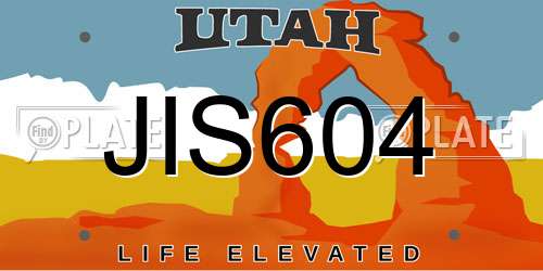 JIS604 Utah License Plate