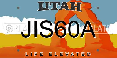 JIS60A Utah License Plate