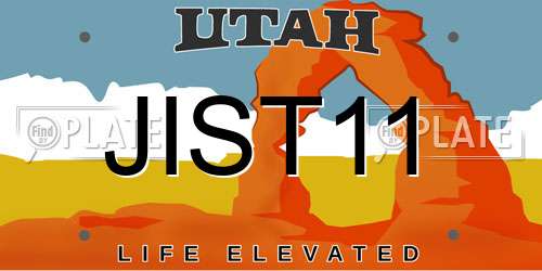 JIST11 Utah License Plate