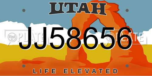 JJ58656 Utah License Plate
