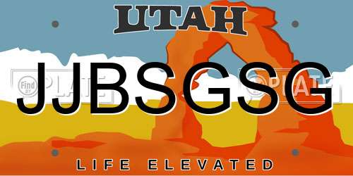 JJBSGSG Utah License Plate