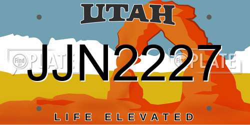 JJN2227 Utah License Plate