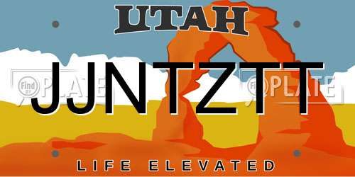 JJNTZTT Utah License Plate