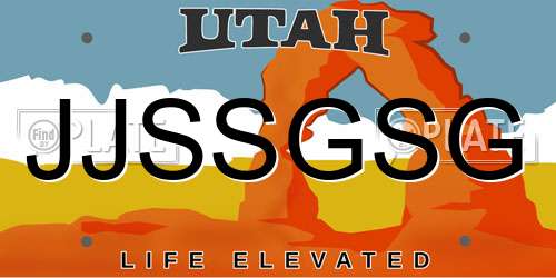 JJSSGSG Utah License Plate