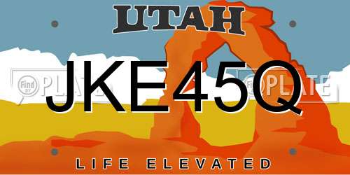 JKE45Q Utah License Plate