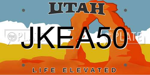 JKEA50 Utah License Plate