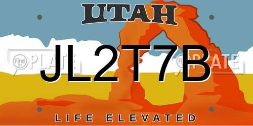 JL2T7B Utah License Plate
